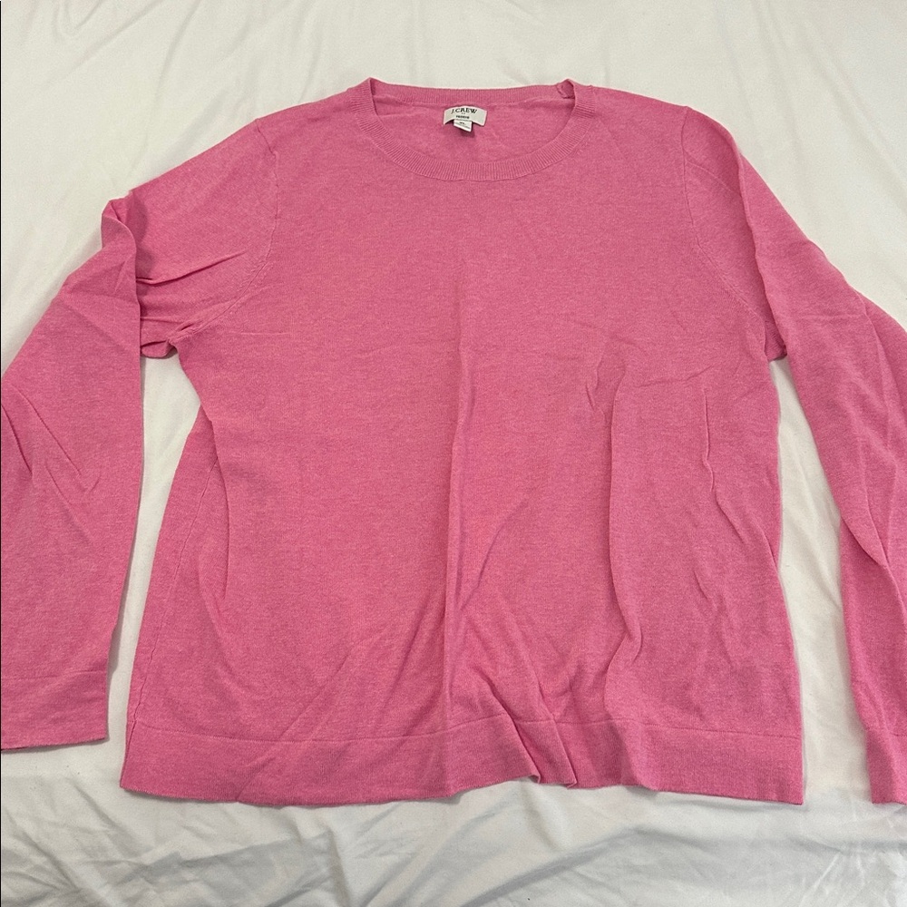 J Crew Pink Teddie Crew Neck Sweater XL